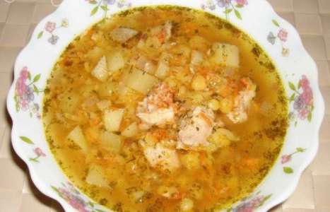 Гороховый суп со свининой в мультиварке рецепт с фото по шагам - фото 4 шага 