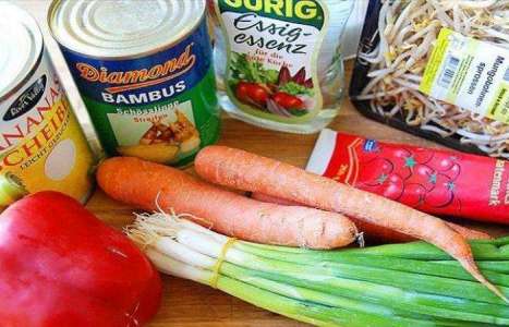 Кисло-сладкий соус из овощей и консервированных ананасов рецепт с фото по шагам - фото 1 шага 