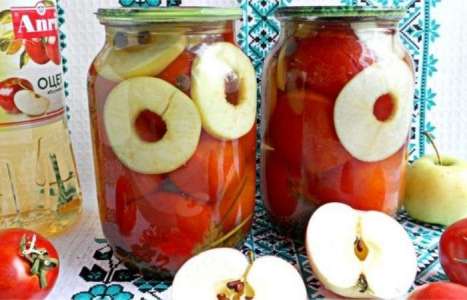 Маринованные помидоры с яблоками на зиму рецепт с фото по шагам - фото 5 шага 