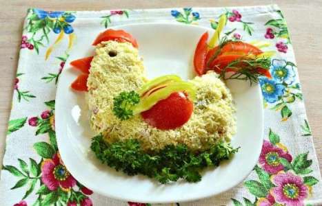 Новогодний салат «Петушок»