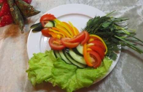 Овощной салат-нарезка «Петух» рецепт с фото по шагам - фото 6 шага 