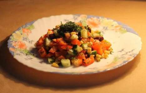 Овощной салат с фасолью рецепт с фото по шагам - фото 6 шага 