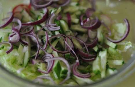 Овощной салат с маслом рецепт с фото по шагам - фото 2 шага 