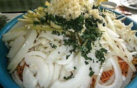 Салат из кабачков по-корейски рецепт с фото по шагам - фото 5 шага 