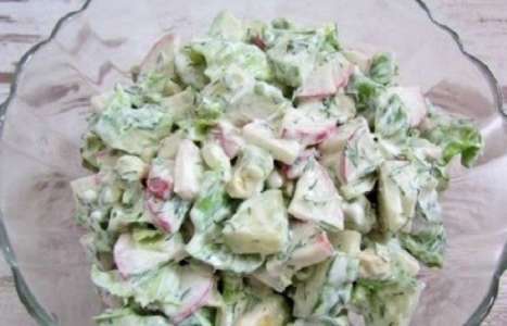 Салат с редисом, огурцом и авокадо рецепт с фото по шагам - фото 6 шага 