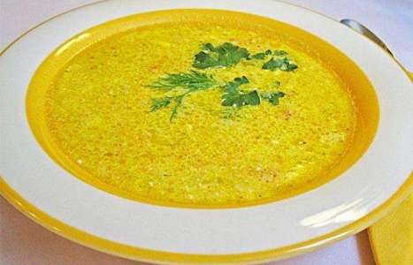 Суп-пюре из плавленого сыра с овощами